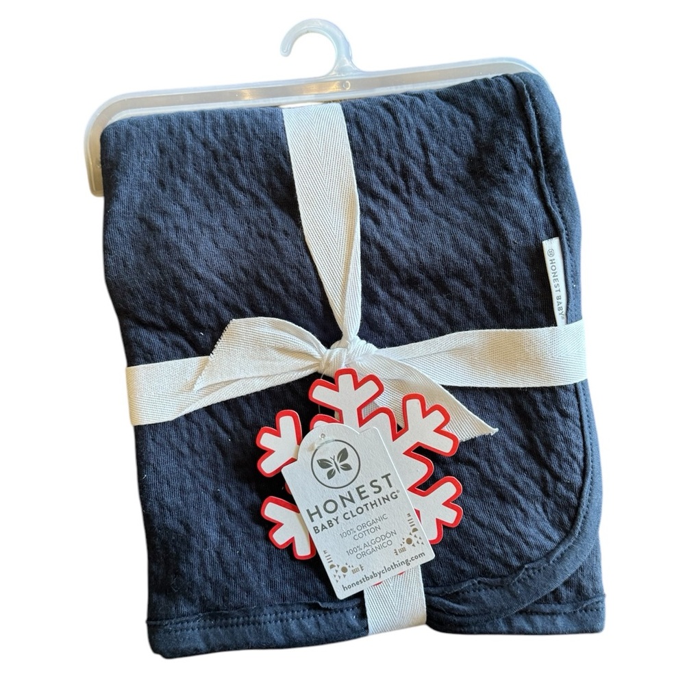 NWT Honest Baby Clothing 100% Organic Cotton Blue Blanket